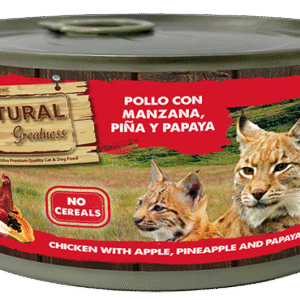 Natural Greatnew Pollo, Manzana, Piña y Papaya BabyCat 185 Gr